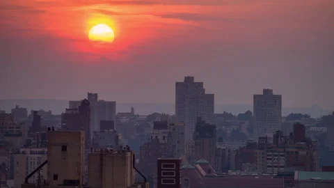 Cityscape Summer Sunset Crop Stock Footage 145657055