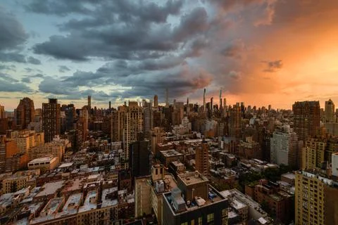 Cityscape Sunset Background Stock Photos