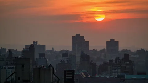 Cityscape Sunset Crop Stock Footage 146801915