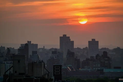 Cityscape Sunset Stock Footage 146801913