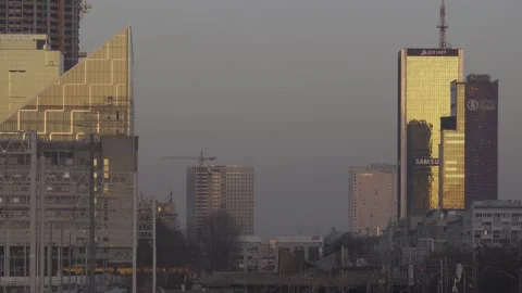 Cityscape on a sunset Stock Footage 147407731