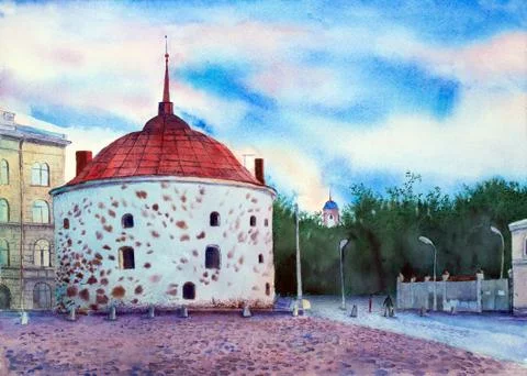 Cityscape at sunset Stock Illustration