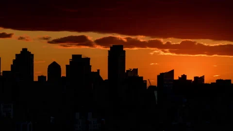 Cityscape Sunset to Night Timelapse Stock Footage 212785464
