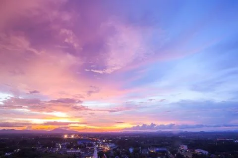 Cityscape sunset Stock Photos