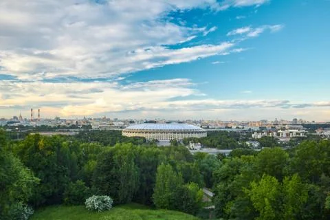 Cityscape at sunset Stock Photos
