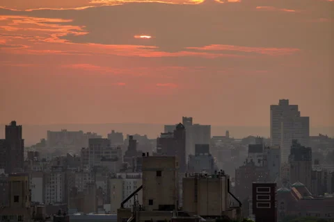 Cityscape Sunset Time Lapse Stock Footage 147403188