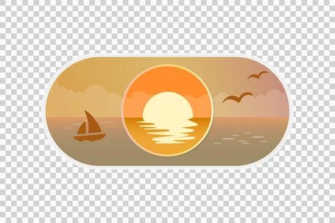 Cityscape sunset Toggle switch button icon on transparent background Stock Illustration