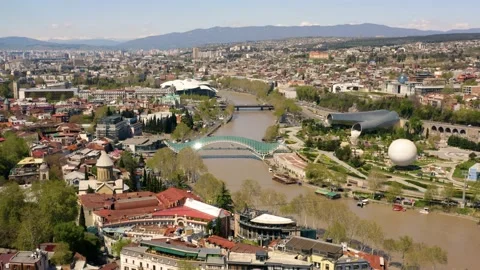 Cityscape of Tbilisi Stock Footage 184468336
