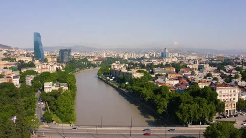Cityscape of Tbilisi Stock Footage 244122620