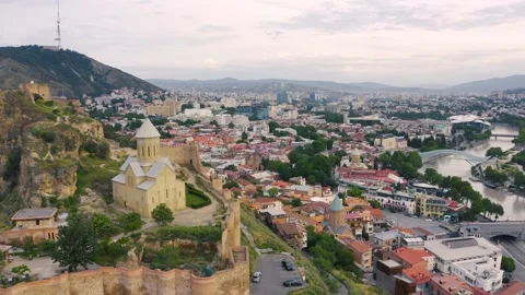 Cityscape of Tbilisi Stock Footage 245075348