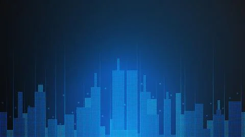Cityscape technology background concept. Stock Illustration