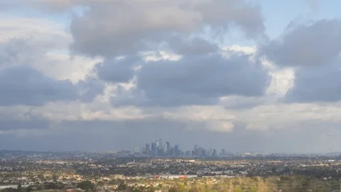 Cityscape Time-Lapse of a Cloudy Day in Los Angeles Stock Footage 125215973