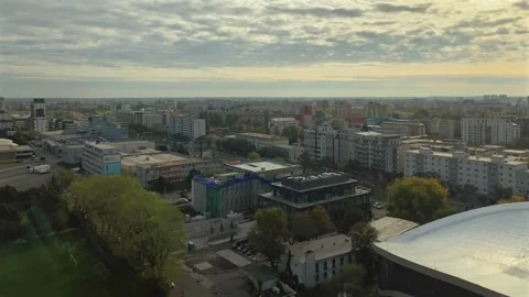 Cityscape timelapse in Bratislava, view from the 3 towers Stock Footage 292817989