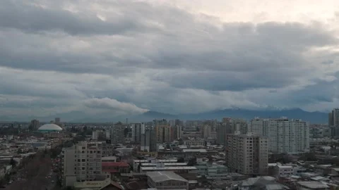 Cityscape timelapse on a cloudy day at Santiago, Chile Stock Footage