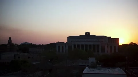 Cityscape Timelapse Springtime Sunset over Downtown Lafayette Louisiana Stock Footage 181073053