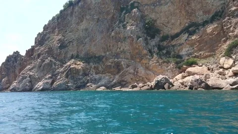 Cityscape of Tossa de Mar view from sea, Costa Brava, Spain. Stock Footage 79461325