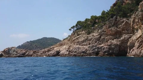 Cityscape of Tossa de Mar view from sea, Costa Brava, Spain. Stock Footage 79461333