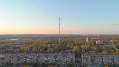 Cityscape TV Tower Stock Footage 154054334