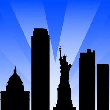 Cityscape, USA Stock Illustration