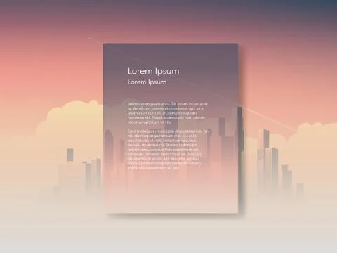 Cityscape vector background with skyscraper urban skyline and sunset colors Stock Illustration