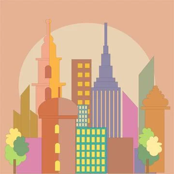 Cityscape vector illustration Stock Illustration