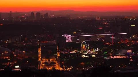 Cityscape view from Ankara Castle Stock Footage 132451790