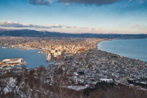 Cityscape view from Mt. Hakodate Ropeway Stock Photos
