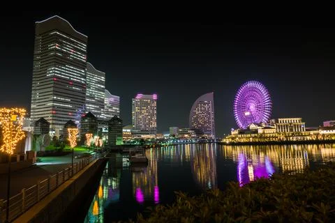 Cityscape view night time Stock Photos