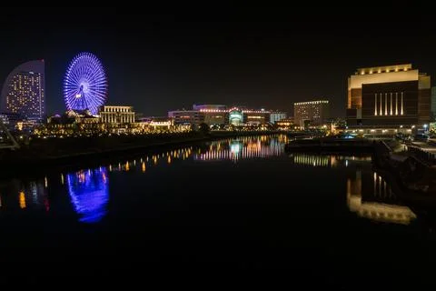Cityscape view night time Stock Photos
