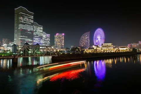 Cityscape view night time Stock Photos