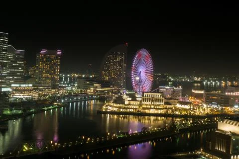 Cityscape view night time Stock Photos