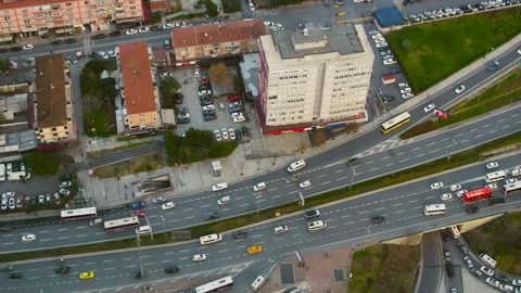Cityscape. View overlooking the town. HD Video stock 100552940