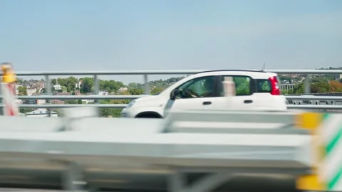 Cityscape Viewed From a Highway Bridge Slow Motion Vídeos de archivo 346088378
