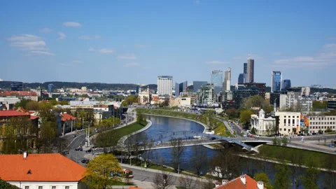 Cityscape of Vilnius, Lithuania Video stock 86014433