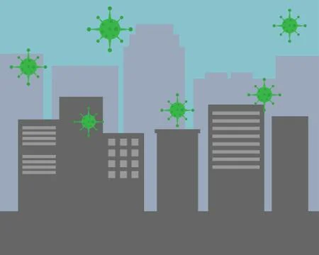 Cityscape virus Stock Illustration