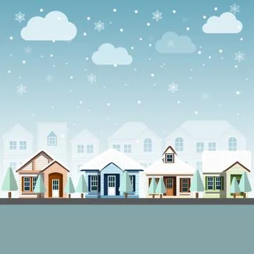 Cityscape winter Stock Illustration