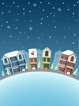Cityscape winter Stock Illustration