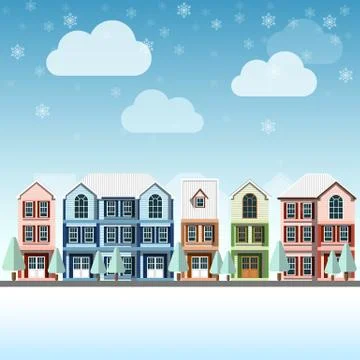 Cityscape winter Illustrazione stock