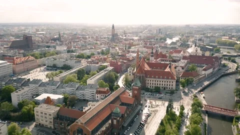Cityscape of Wroclaw Stock Footage 144696731