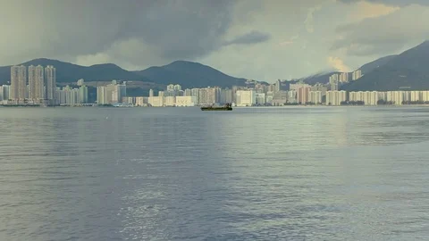 Cityscapes with harbour Stock Footage 76688651