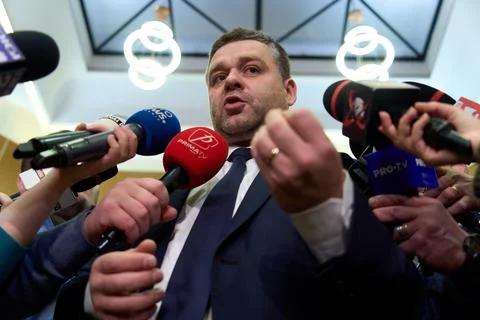 Ciucu, Mayor of Bucharest, Press Conference, Bucharest, Romania Photos