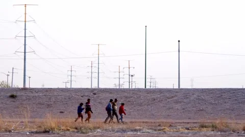 Ciudad Juarez, Mexico - 04/30/2024: Wall in Sight: El Paso Border Journey Stock Footage 276720107