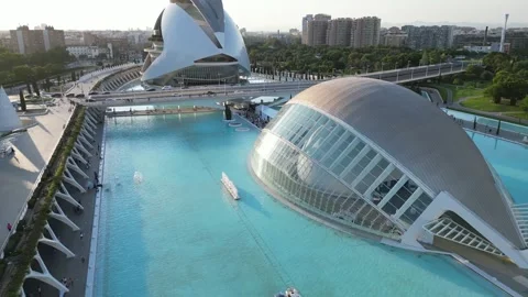 Ciutat de les Arts i les Ciències in Valencia, Spain Stock Footage 246724697