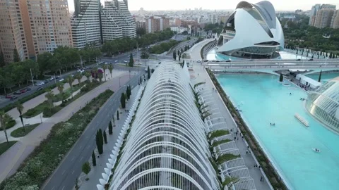 Ciutat de les Arts i les Ciències in Valencia, Spain Stock Footage 246725479