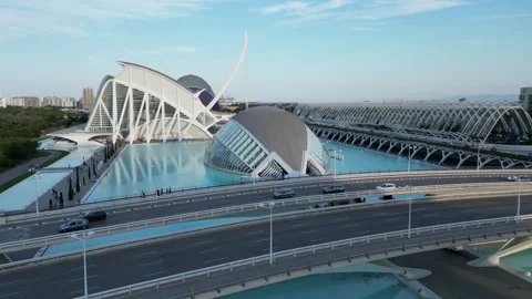 Ciutat de les Arts i les Ciències in Valencia, Spain Stock Footage 246725588