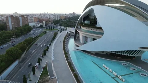 Ciutat de les Arts i les Ciències in Valencia, Spain Stock Footage 246725643