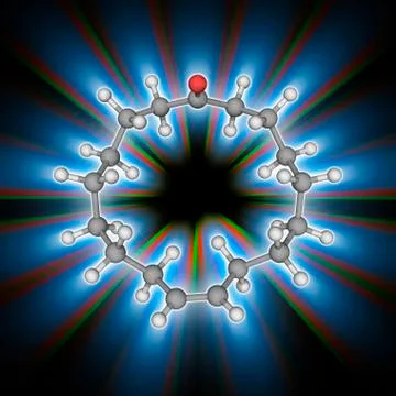 Civetone organic compound molecule Stock Illustration