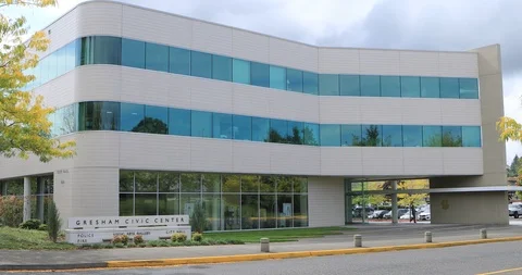 The Civic Center in Gresham Oregon 4K Stock Footage 95999325
