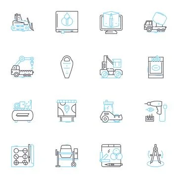 Civic development linear icons set. Community, Engagement, Activism, Empowerment Ilustración de archivo
