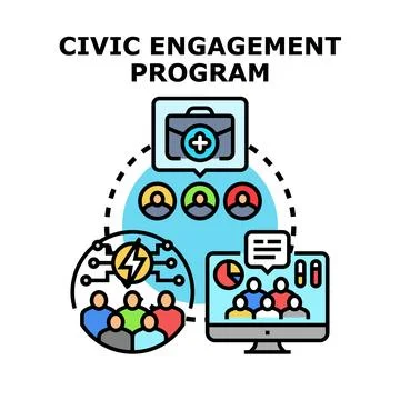 Civic engagement program inspiring community participation Stock Illustration